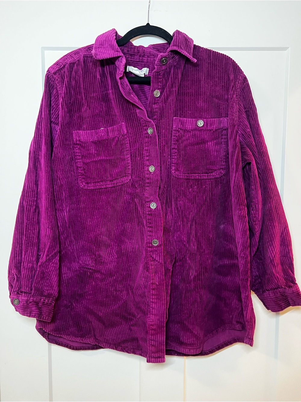 Roaman's Plum Corduroy Shirt Jacket